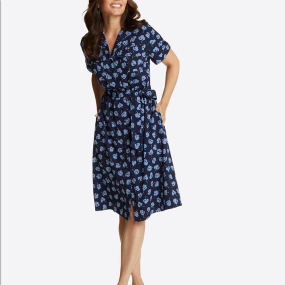 Draper James Blue Floral Midi Dress